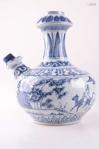 A FIGURE DESIGN BLUE&WHITE POT