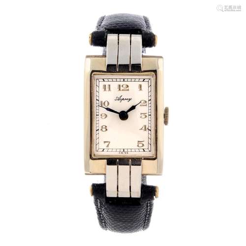 ASPREY - a gentleman's wrist watch. 9ct yellow gold