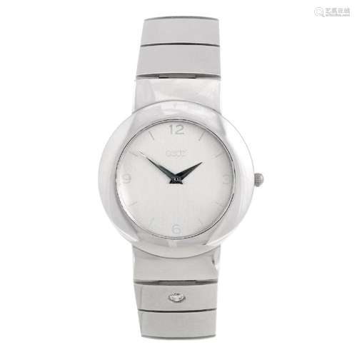 CEDE - a bracelet watch. White metal case, stamped