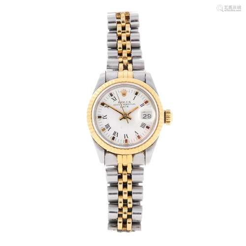 ROLEX - a lady's Oyster Perpetual Date bracelet watch.