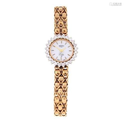 ROTARY - a lady's Elite bracelet watch. 9ct yellow gold