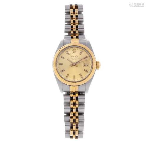 ROLEX - a lady's Oyster Perpetual Date bracelet watch.