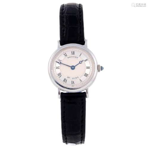 BREGUET - a lady's wrist watch. 18ct white gold case.