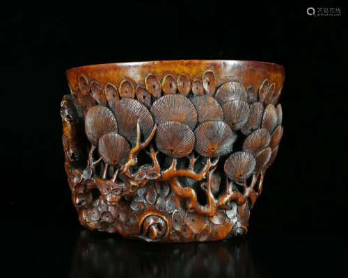QING BAMBOO CARVED CUP