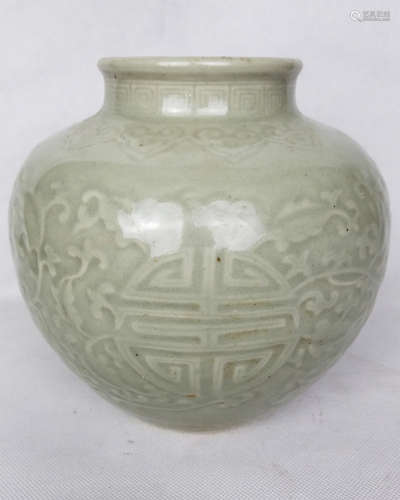 MING DYNASTY, A CELADON-GLAZED JAR