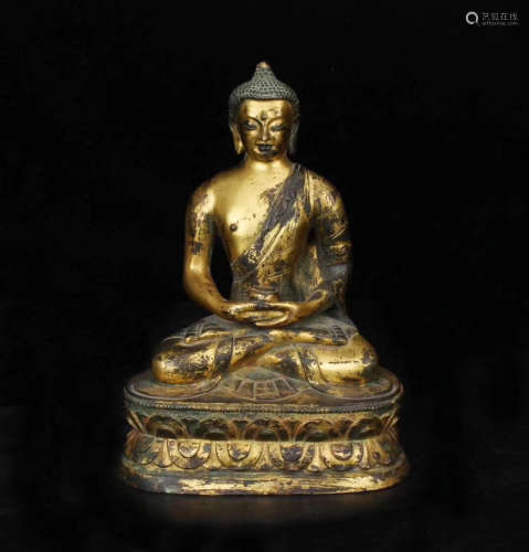 FETAL COPPER GOLD-PLATED BUDDHA FIGURE