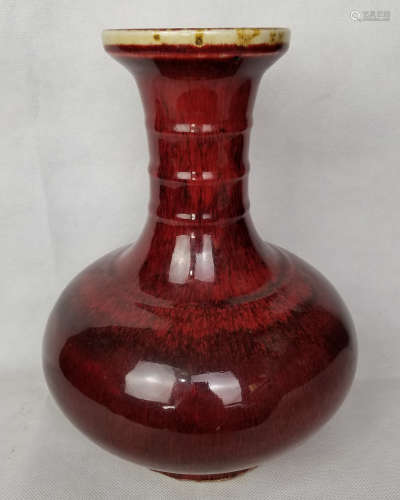 QING DYNASTY, A COPPER-RED-GLZAED VASE