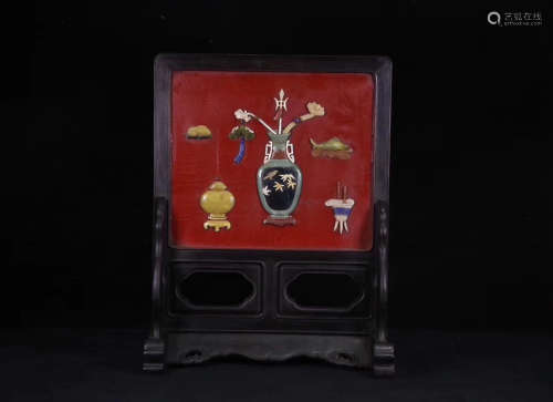 A BOGU TABLE PLAQUE RED BASE SCREEN