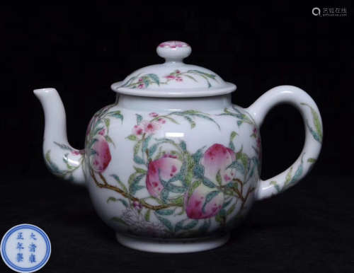 A FAMILLE-ROSE TEAPOT WITH YONGZHENG MARK