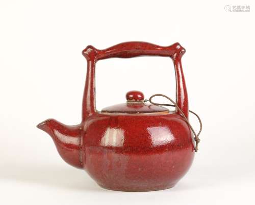 Chinese Red Glazed Teapot