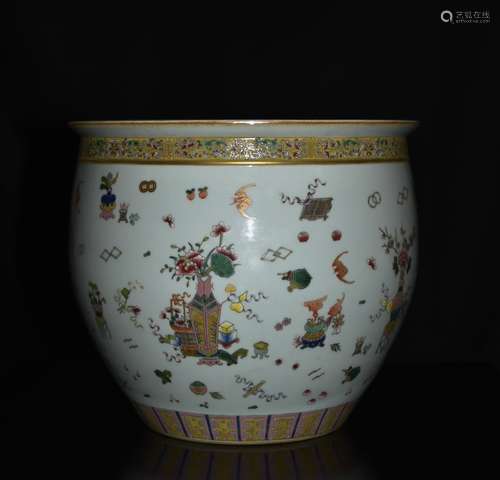 Chinese Famille Rose Porcelain Fish Jar