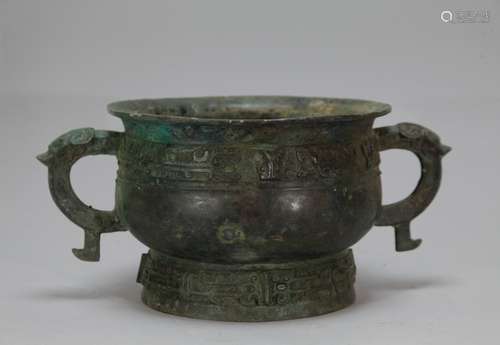 Chinese Bronze Archaic Bowl