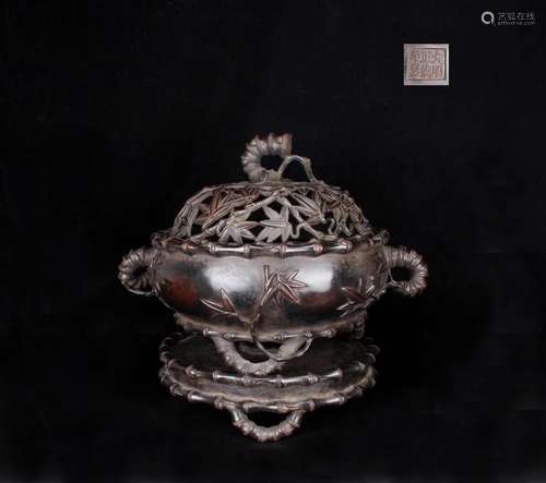 Chinese Bronze Incense Burner, Marked