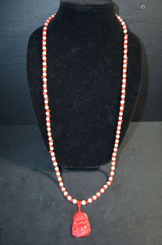 1950 Old Coral 2 tone 14K Necklace