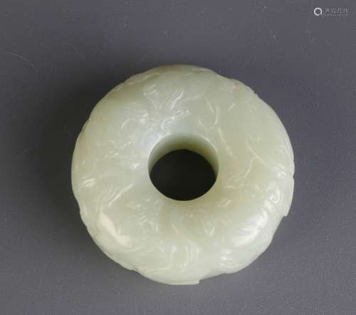 Chinese Carved Round Jade Bi