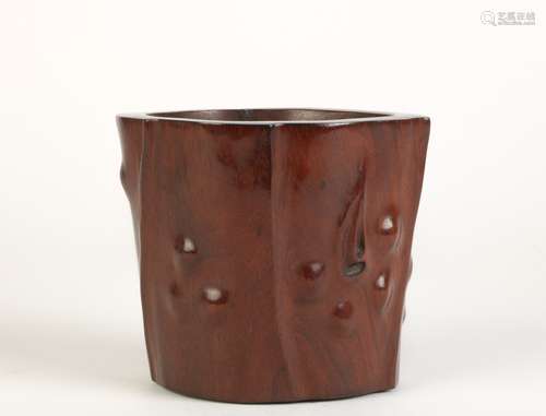 Chinese HuangHuaLi Wood Brush Pot