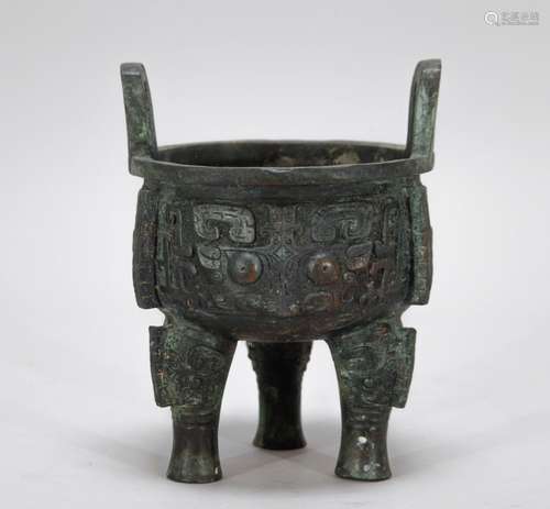 Chinese Tripod Bronze Incense Burner