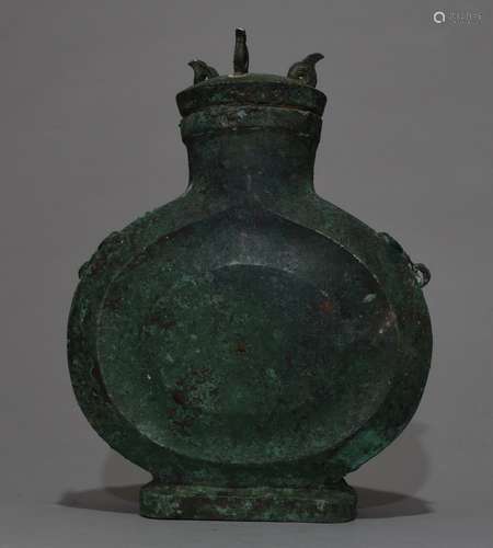 Chinese Bronze Flat Vase