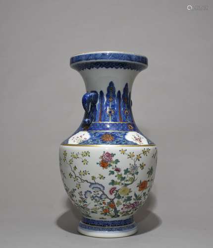 Chinese Blue/White Porcelain Vase, Marked