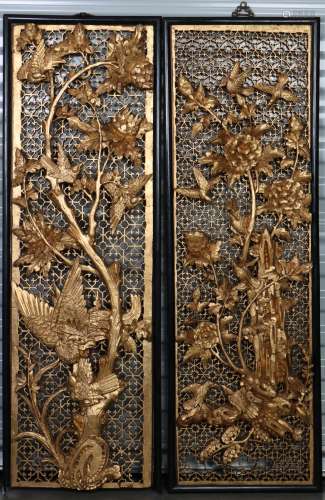 Pair of Gilt Wood Panels