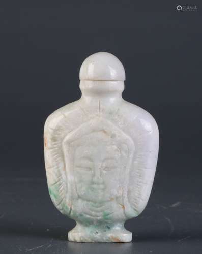 Chinese Jade Snuff Bottle w/ GuanYin