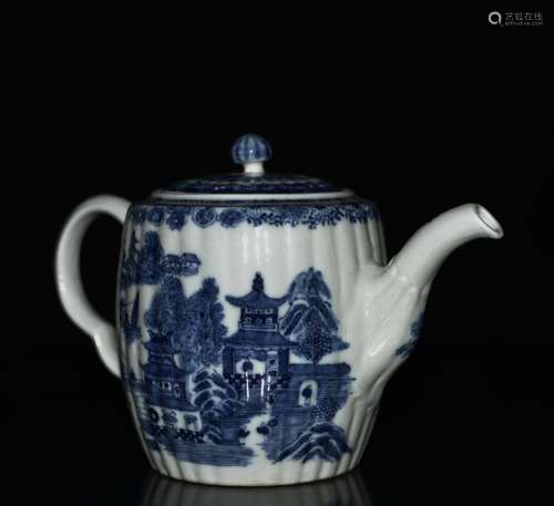 Chinese Blue/White Porcelain Teapot