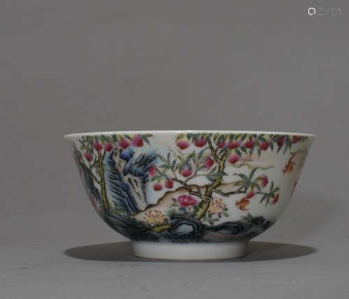 Chinese Famille Rose Porcelain Bowl, Marked