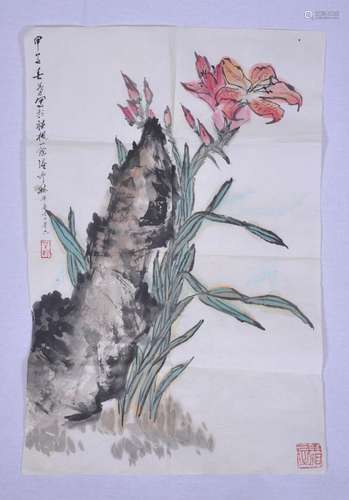 甲子春戊日写于听枫山馆 张辛稼（1909-1991）苏州画院首任院长