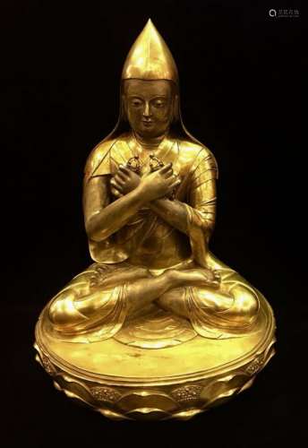 A Large Gilt Figure Of  Buddha