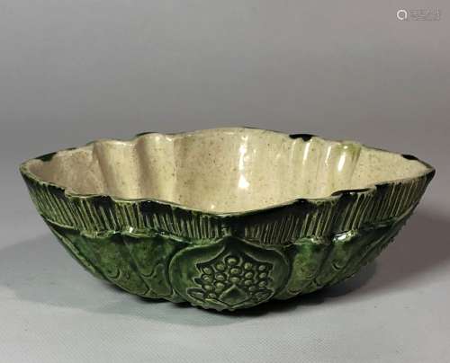 Tang Sancai Green Glazed Porcelain Bowl