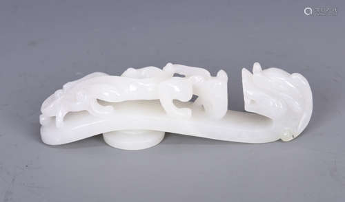 Carved White Jade Hook