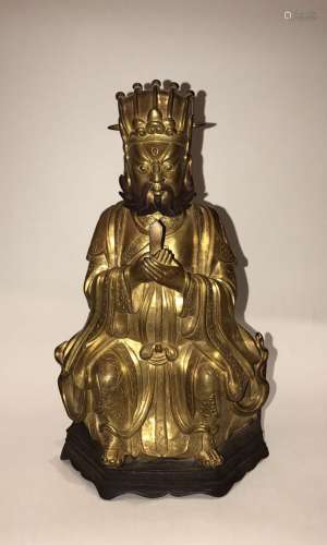 Gilt Bronze Figure of Cai Shen