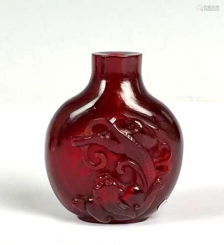 Ruby Red Glass Snuff Bottle