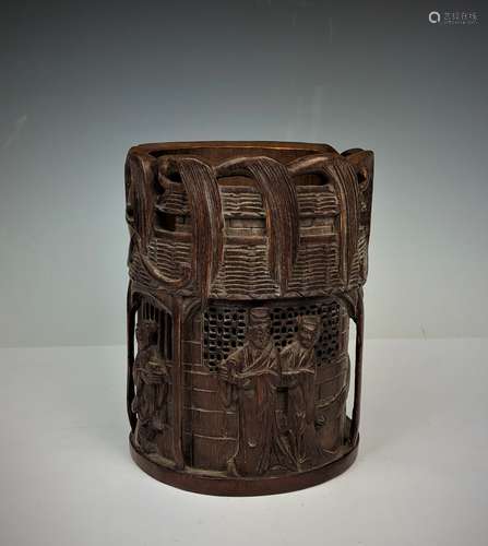 Carved Bamboo Brush Pot