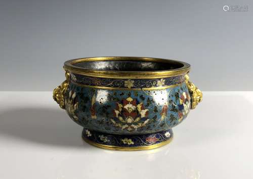 Cloisonne and Gilt Censer with Mark