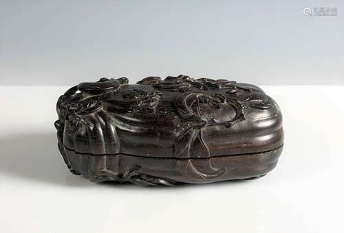 Carved Zitan Wood Box