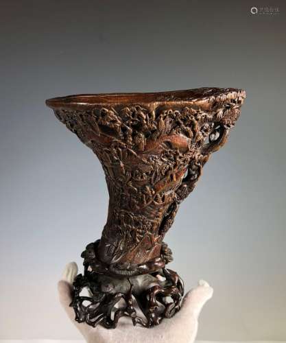 A Chinese Antique Agarwood Chen Xiang Libation Cup