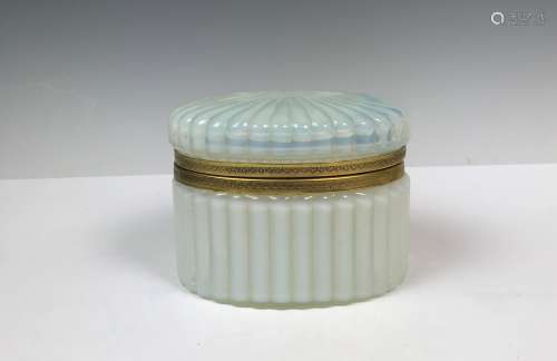 Powder Box with Hinged Gold Ringed Top