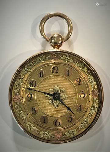 18KT Gold Open Face Pocket Watch