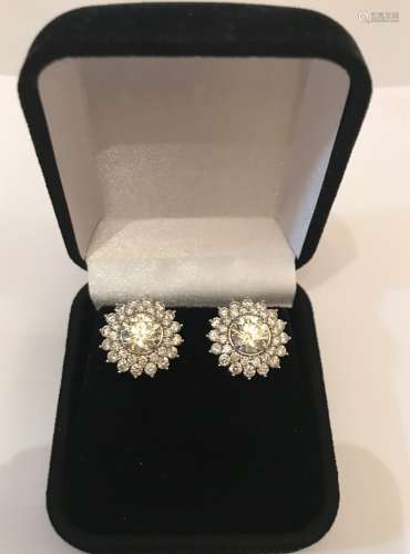 14k White Gold Earrings With Diamonds