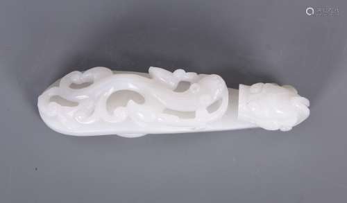 Carved White Jade Hook