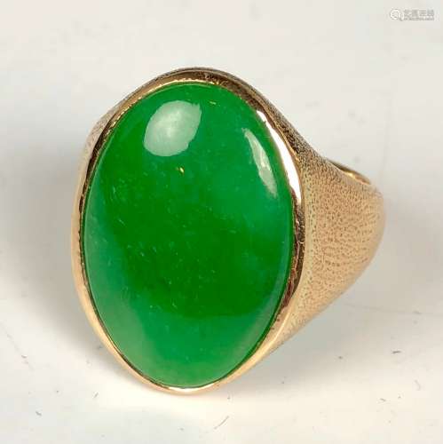 14K Vintage Nutural Jadeite Ring