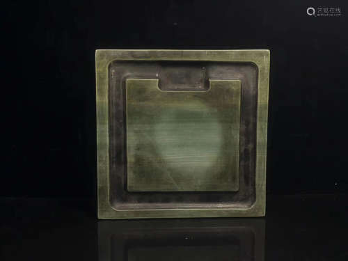 A LIZHONGHE KUAN GREEN DUAN INKSTONE, TONGZHI PERIOD