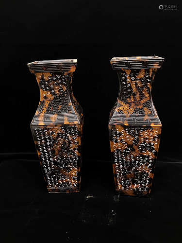 A PAIR OF CHUANGHUI SHIQI FLOWER AND BIRD JAR