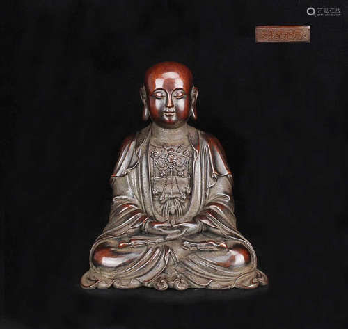 A COPPER DIZANGWANG BUDDHA STATUE,  MING REGIN