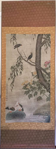 BIANJINGZHAO MANDARIN DUCK&MYNAH PAINTING, QING REIGN