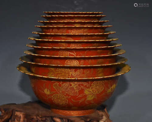 A IRON RED BOWL WITH QIANLONG YUZHI MARK