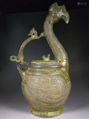 ZHANHAN BRONZE FIGURE OF BIRD FORM