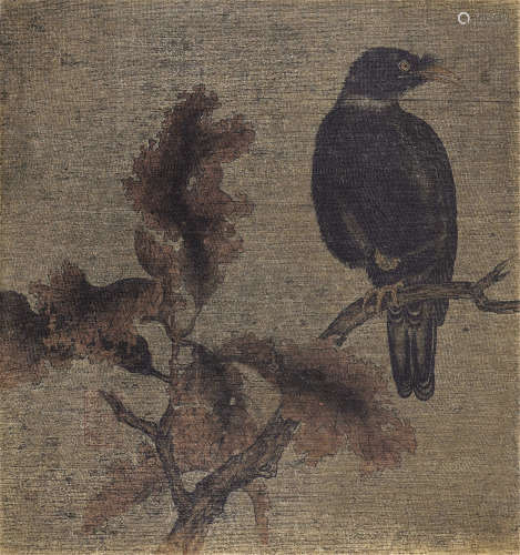 佚名 花鸟 镜片（印本） 绢本