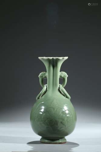 A large longquan celadon molded vase